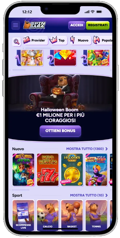 App Mobile Spinbara Casino PWA - iOS e Android
