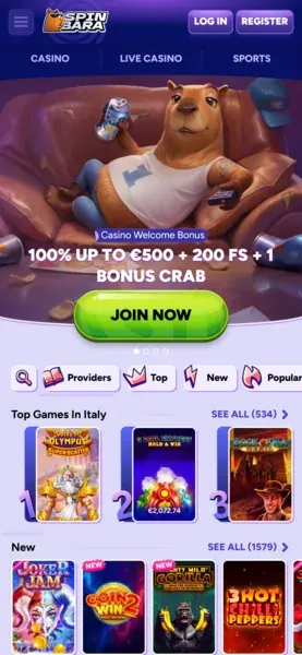 Spinbara Italia - Piattaforma di gioco online