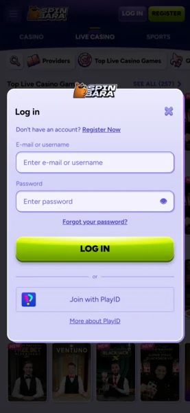 Spinbara Casino Login - Accedi al tuo account